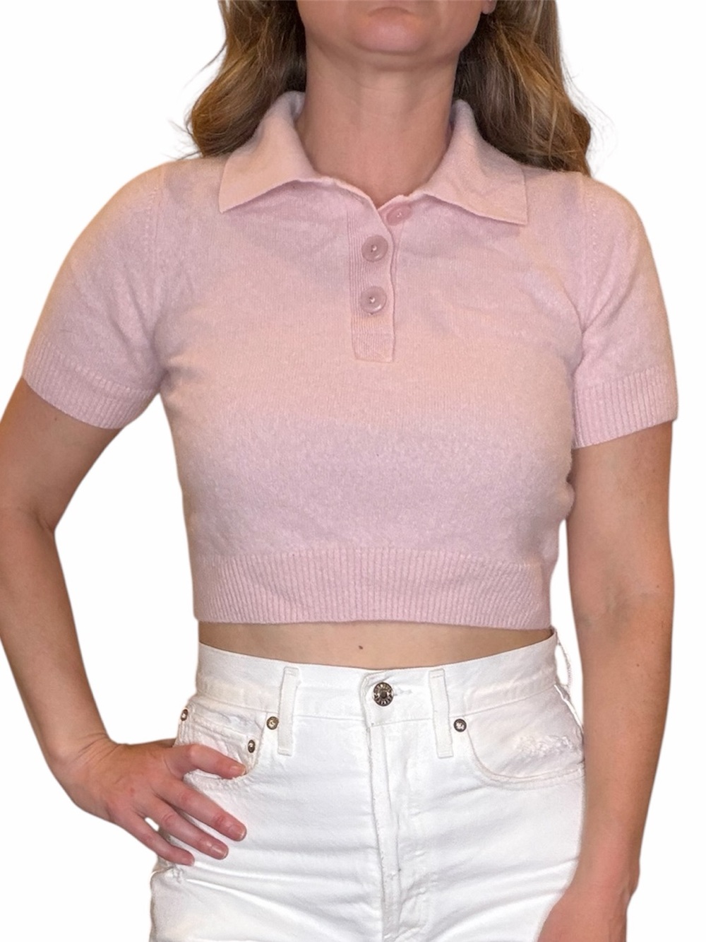 House of Harlow Cropped Cashmere Sweater